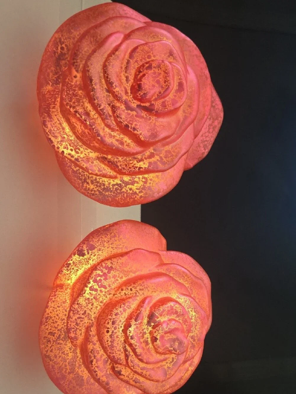 Set of 2 Illuminated Mercury Glass Roses by Valerie